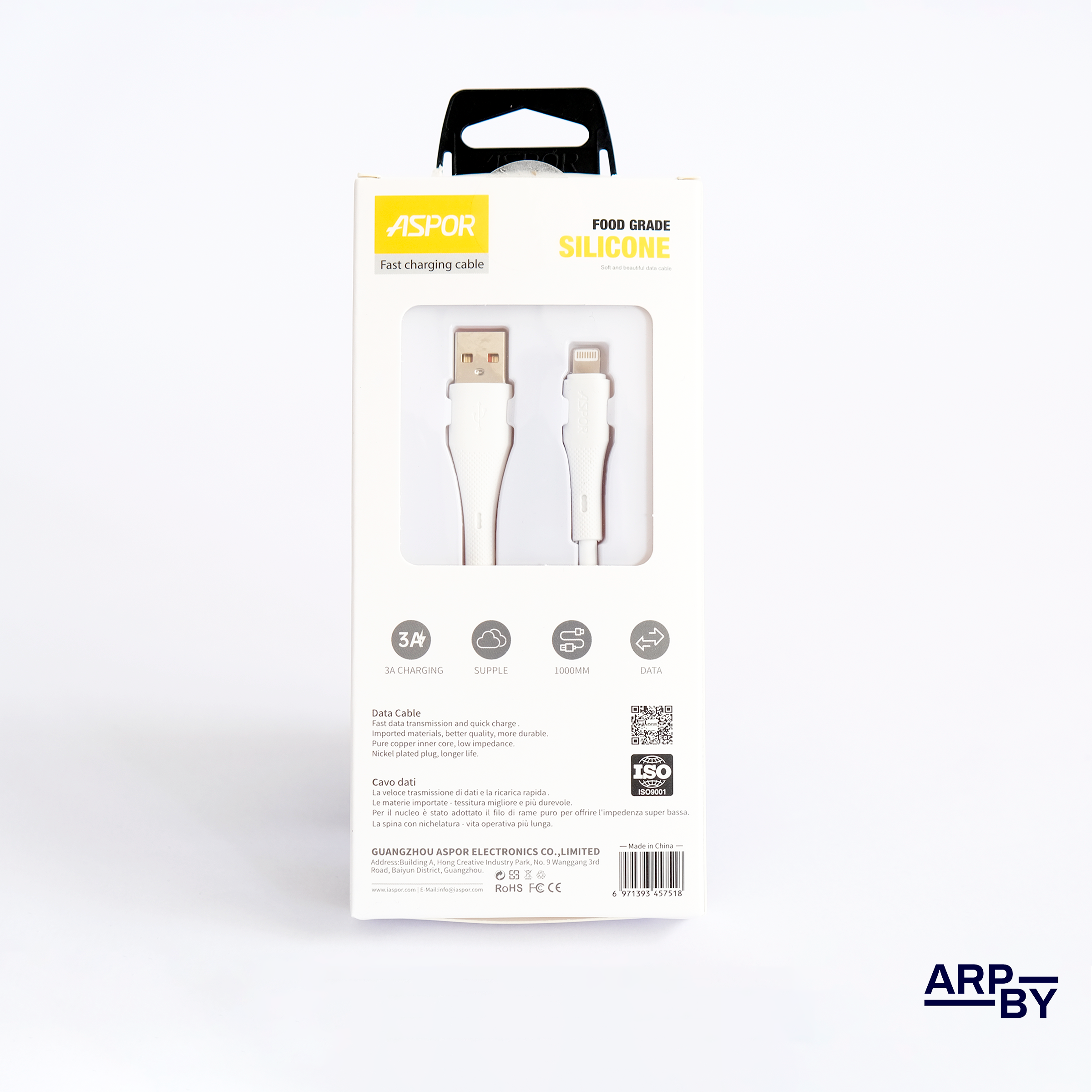 Cabo carreg. rapido 3A AC29 USB-A p Lightning (Iphone) Branco Cabo carreg. rapido 3A AC29 USB-A p Lightning (Iphone) Branco